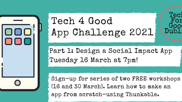 tech for good app challenge 2021 promo image thunkable no code app builder app creator
